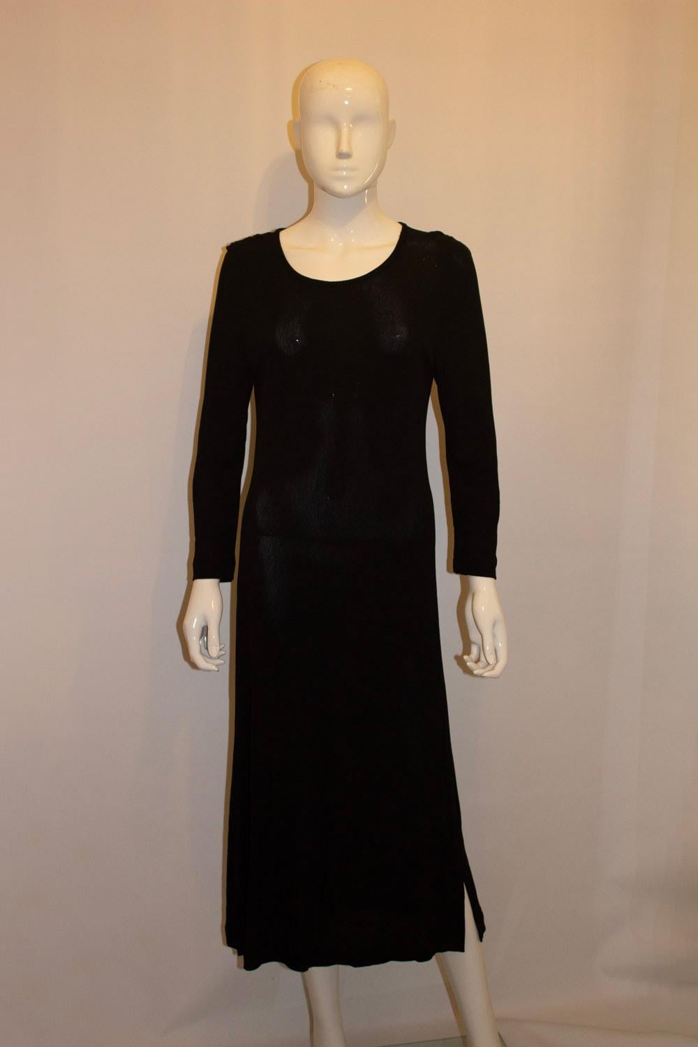Vintage Jean Muir Mainline Black Cocktail / Dinner Dress