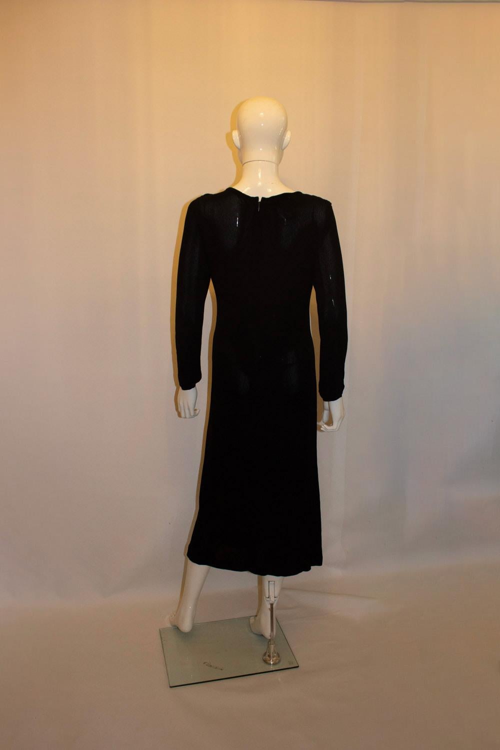 Vintage Jean Muir Mainline Black Cocktail / Dinner Dress