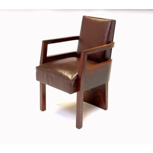 Art Deco French Leather Desk Chair