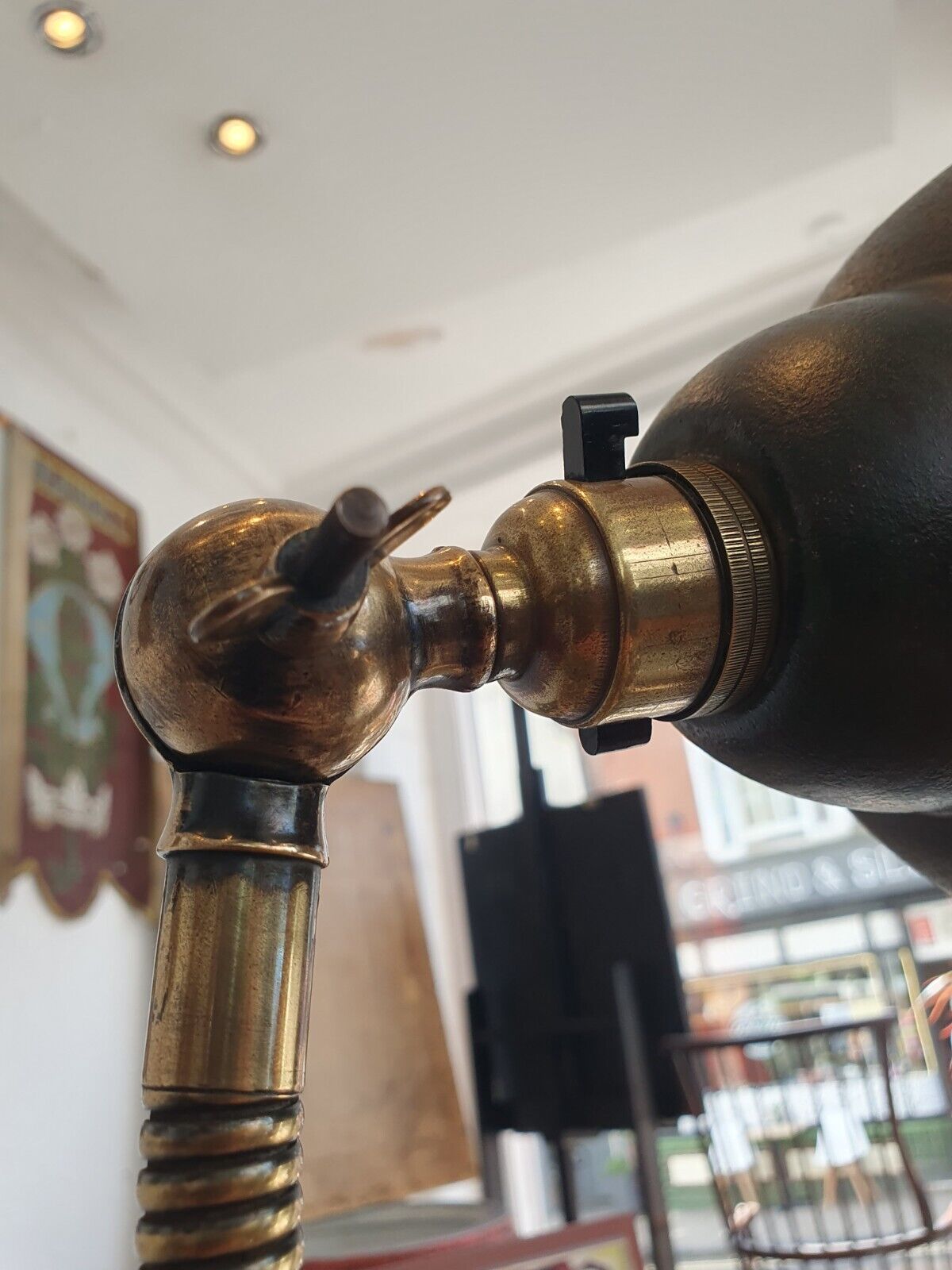 1920s Industrial Factory Machinists Lamp in Brass & Steel. Antique/Vintage/Light