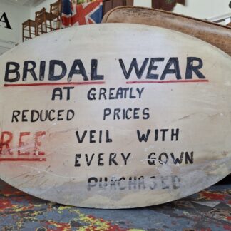 1950s Hand Painted 'Bridal Wear' Trade/Shop Sign. Vintage/Salvage/Decorative