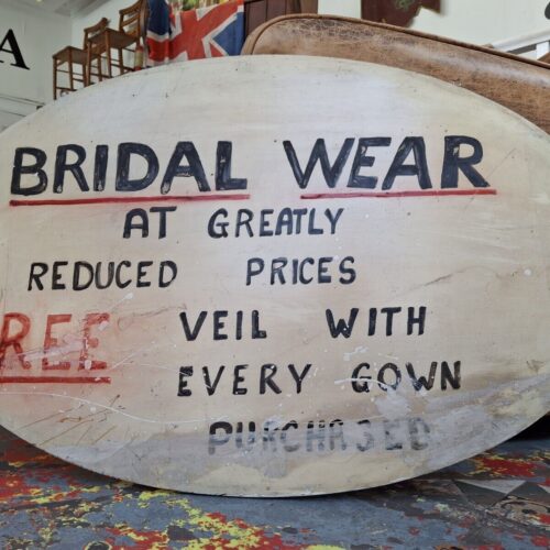 1950s Hand Painted 'Bridal Wear' Trade/Shop Sign. Vintage/Salvage/Decorative