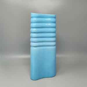 1960s Stunning Blue Vase in Laveno Ceramic. Made in Italy