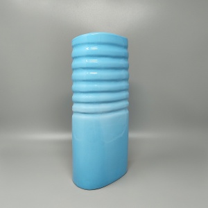 1960s Stunning Blue Vase in Laveno Ceramic. Made in Italy