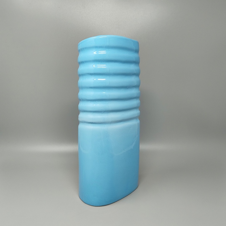1960s Stunning Blue Vase in Laveno Ceramic. Made in Italy - Image 4