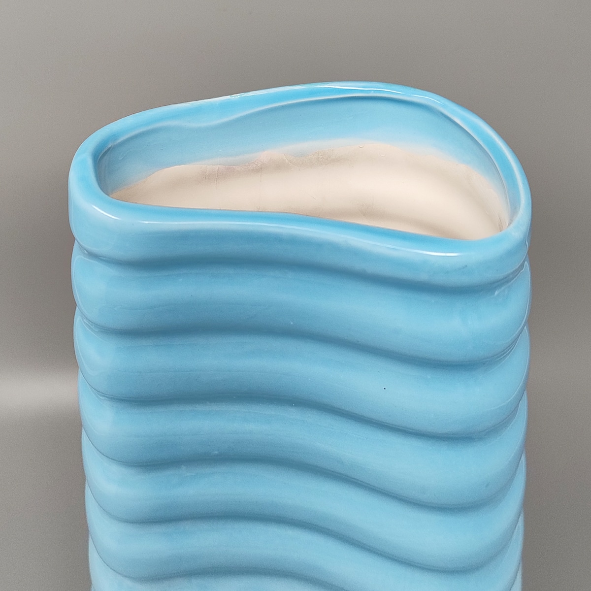 1960s Stunning Blue Vase in Laveno Ceramic. Made in Italy