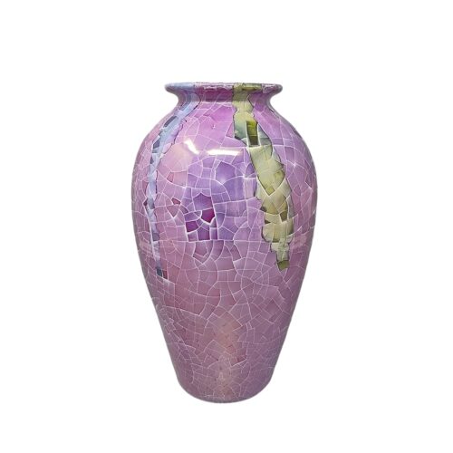 1960s Astonishing Giuseppe Locci Polycrome Craquelé Vase in Sardinian Ceramic. Made in Italy