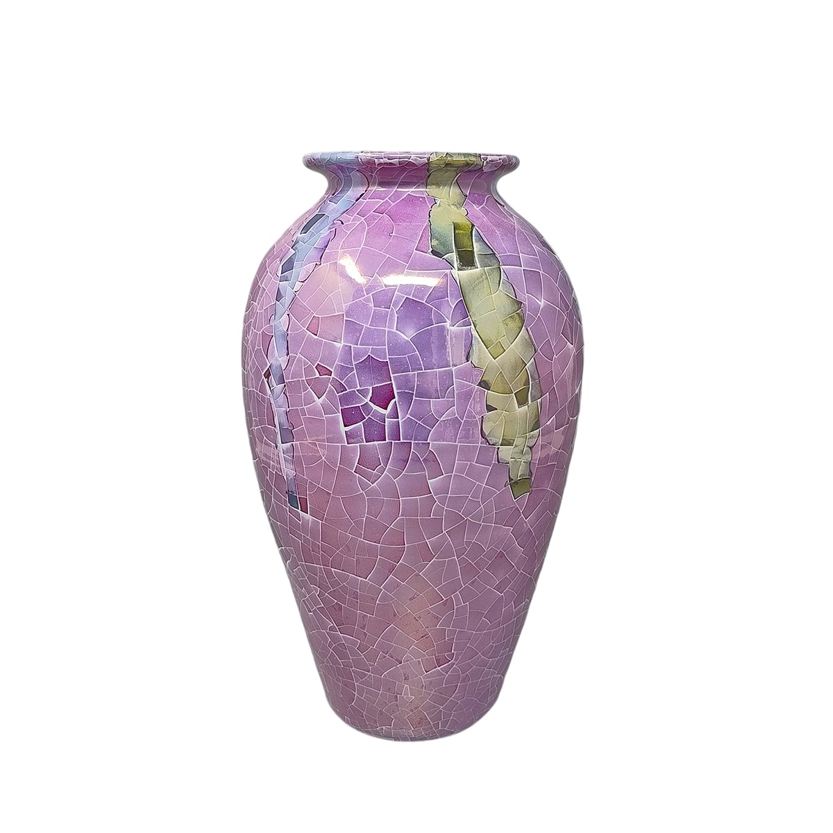 1960s Astonishing Giuseppe Locci Polycrome Craquelé Vase in Sardinian Ceramic. Made in Italy
