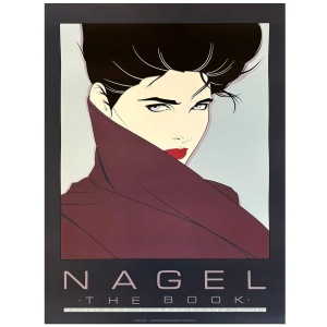 1980s Original Gorgeous Patrick Nagel "The Book" Art Poster.
