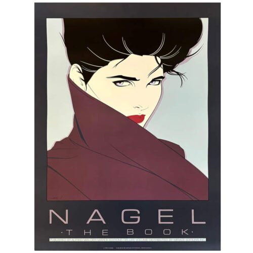 1980s Original Gorgeous Patrick Nagel "The Book" Art Poster.