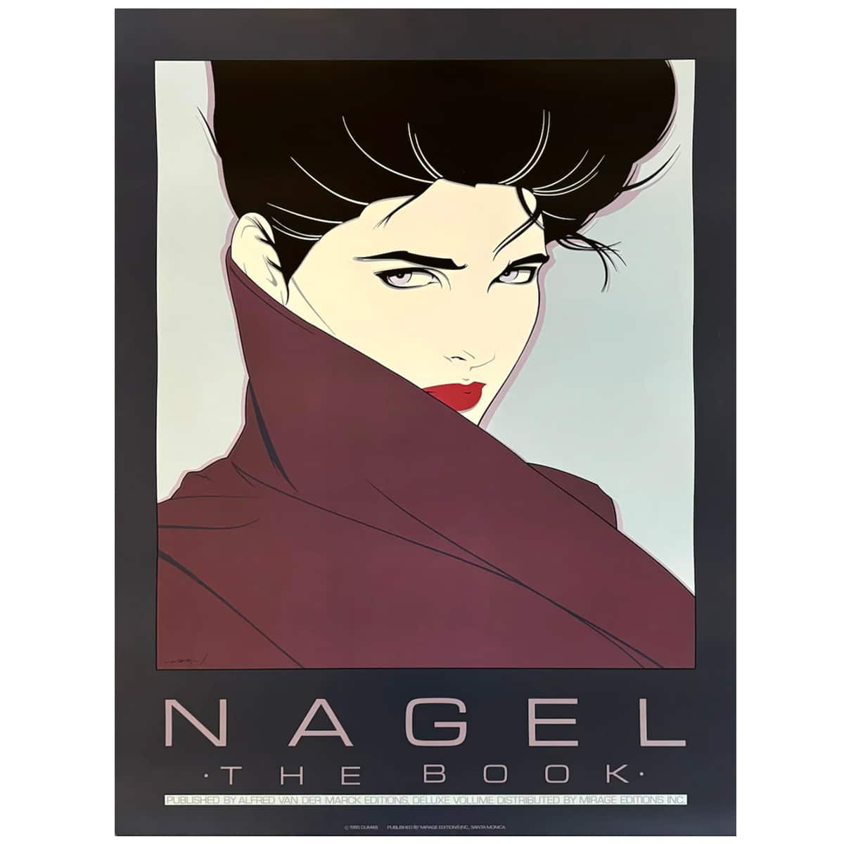 1980s Original Gorgeous Patrick Nagel "The Book" Art Poster.