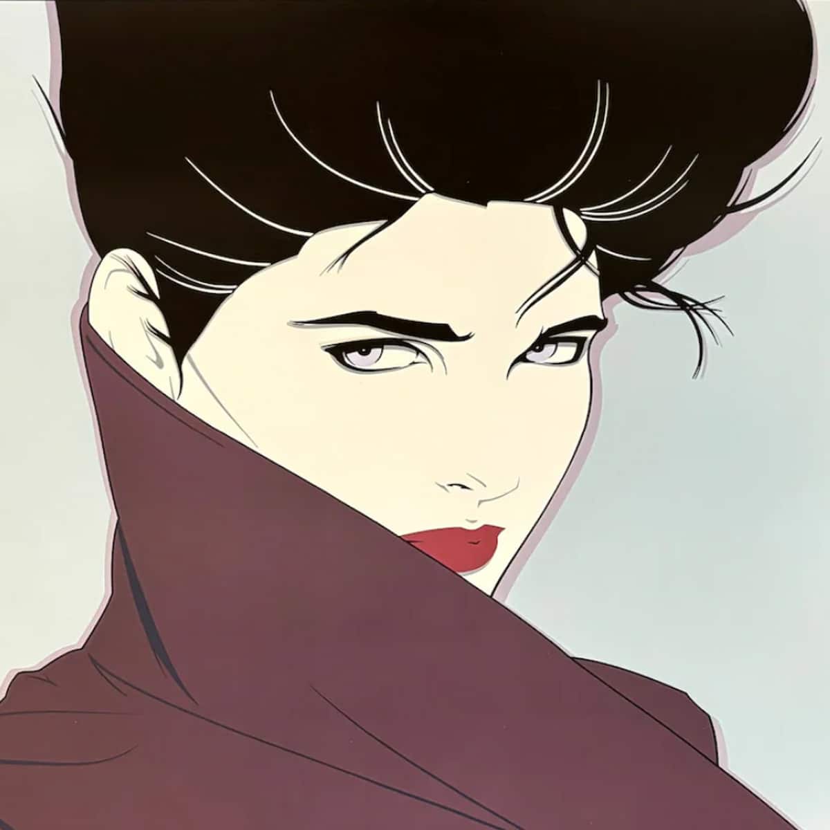 1980s Original Gorgeous Patrick Nagel "The Book" Art Poster.