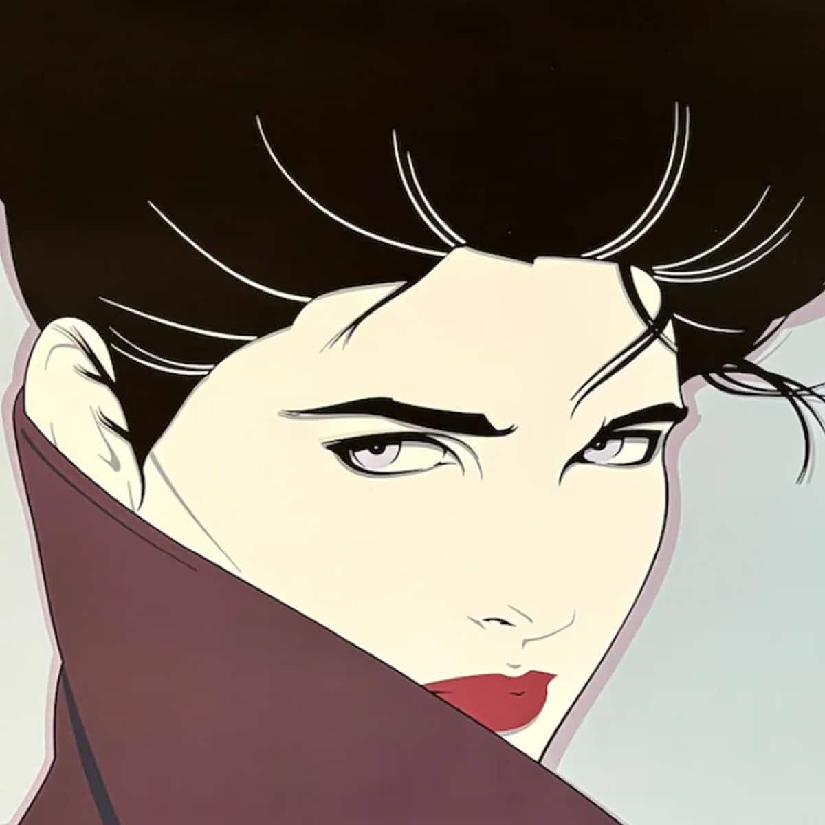 1980s Original Gorgeous Patrick Nagel "The Book" Art Poster.