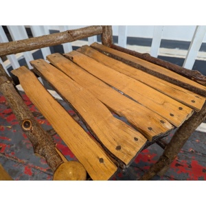 1980s Hand Crafted American Stick Chair & Table Set. Antique/Vintage/Folk Art
