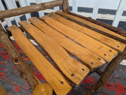 1980s Hand Crafted American Stick Chair & Table Set. Antique/Vintage/Folk Art