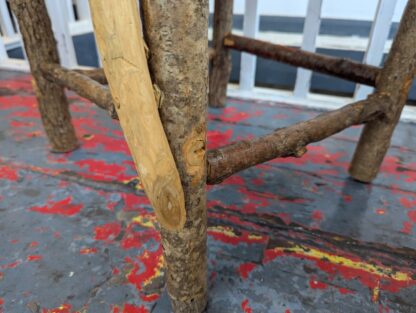 1980s Hand Crafted American Stick Chair & Table Set. Antique/Vintage/Folk Art