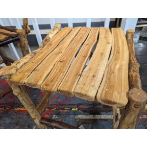 1980s Hand Crafted American Stick Chair & Table Set. Antique/Vintage/Folk Art