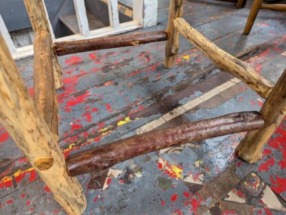 1980s Hand Crafted American Stick Chair & Table Set. Antique/Vintage/Folk Art