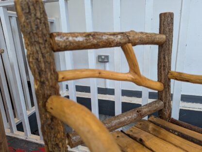 1980s Hand Crafted American Stick Chair & Table Set. Antique/Vintage/Folk Art