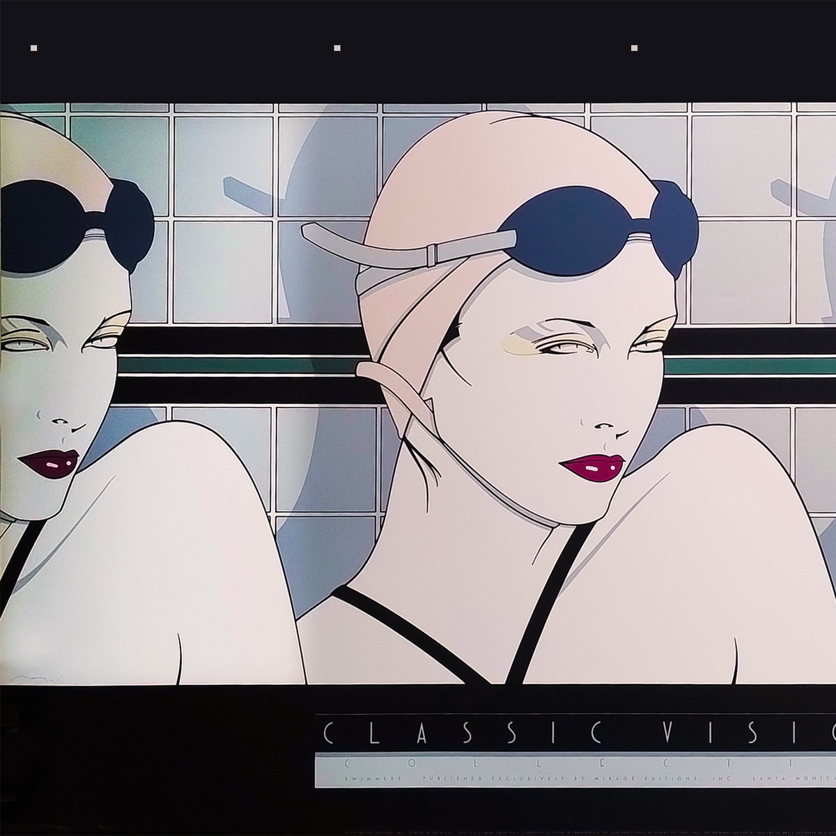 1970s Original Gorgeous Rare Patrick Nagel "Swimmers" Lithograph.