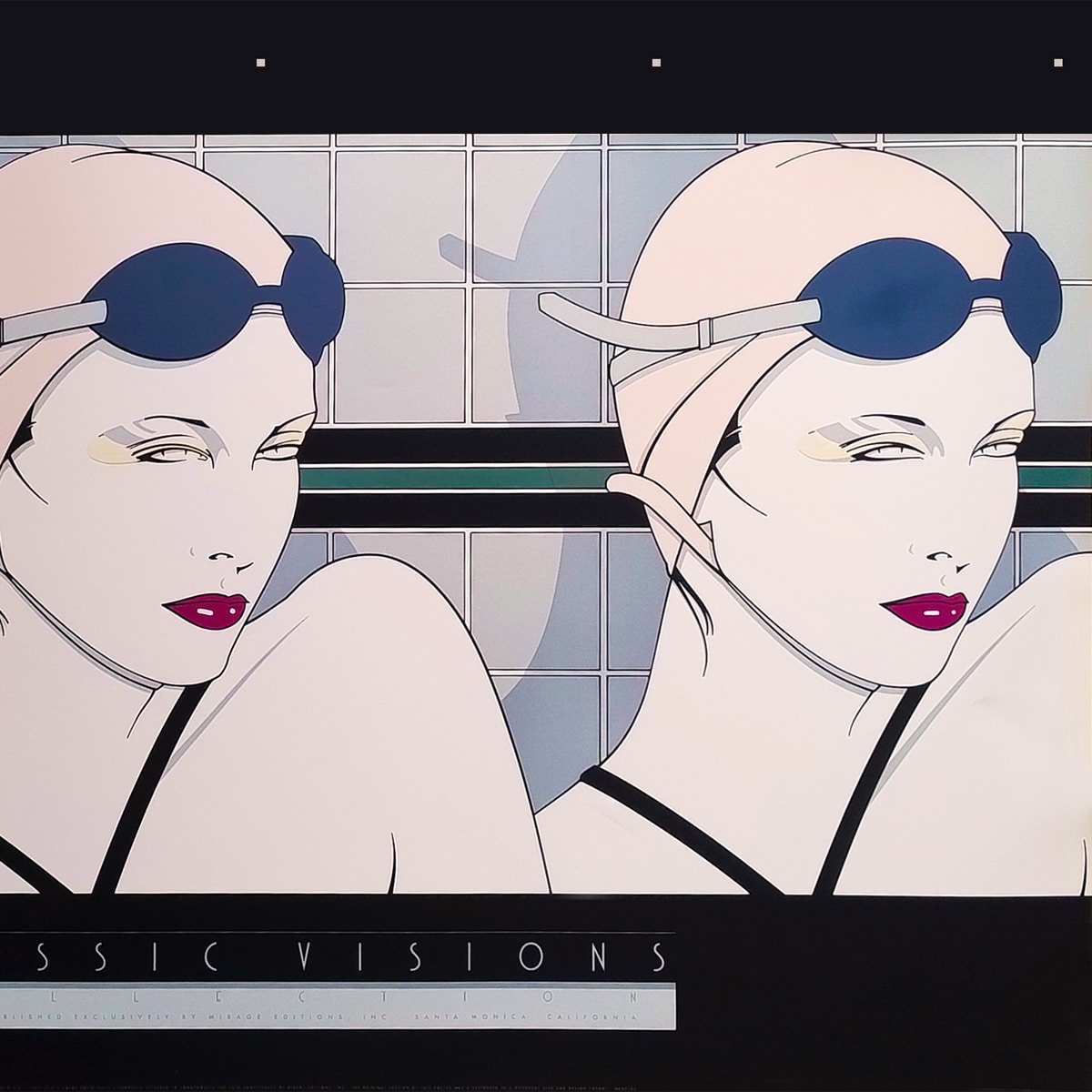 1970s Original Gorgeous Rare Patrick Nagel "Swimmers" Lithograph.