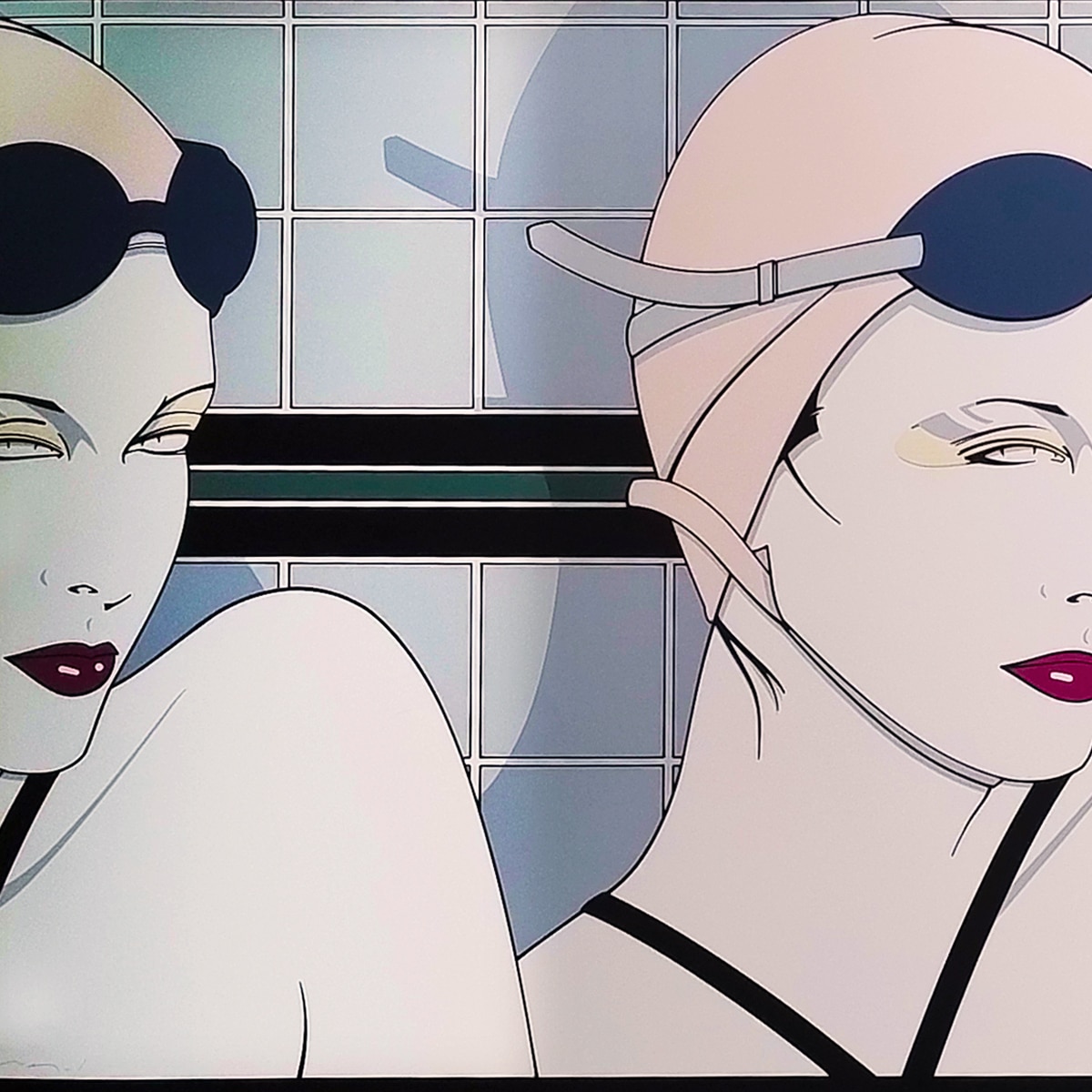 1970s Original Gorgeous Rare Patrick Nagel "Swimmers" Lithograph.