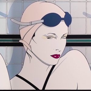 1970s Original Gorgeous Rare Patrick Nagel "Swimmers" Lithograph.
