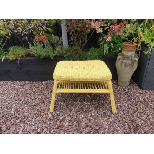 Vintage wicker and bamboo coffee table