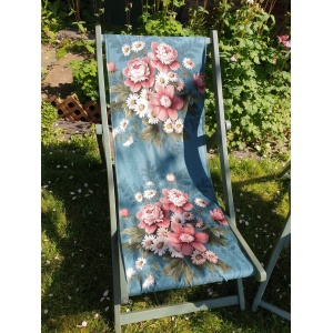 Vintage folding wooden deckchair