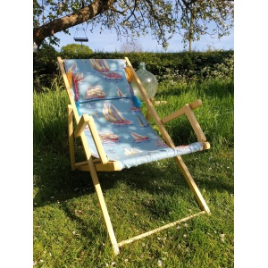 Vintage folding wooden deckchair