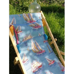 Vintage folding wooden deckchair