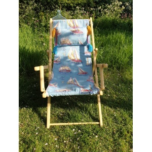 Vintage folding wooden deckchair
