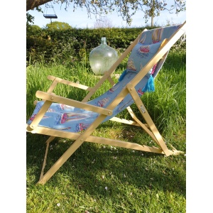 Vintage folding wooden deckchair