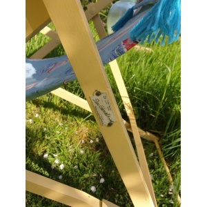Vintage folding wooden deckchair