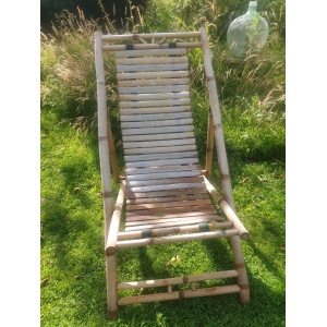 Vintage folding bamboo deckchairs