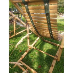 Vintage folding bamboo deckchairs