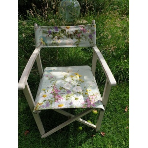 Floral folding directors chair
