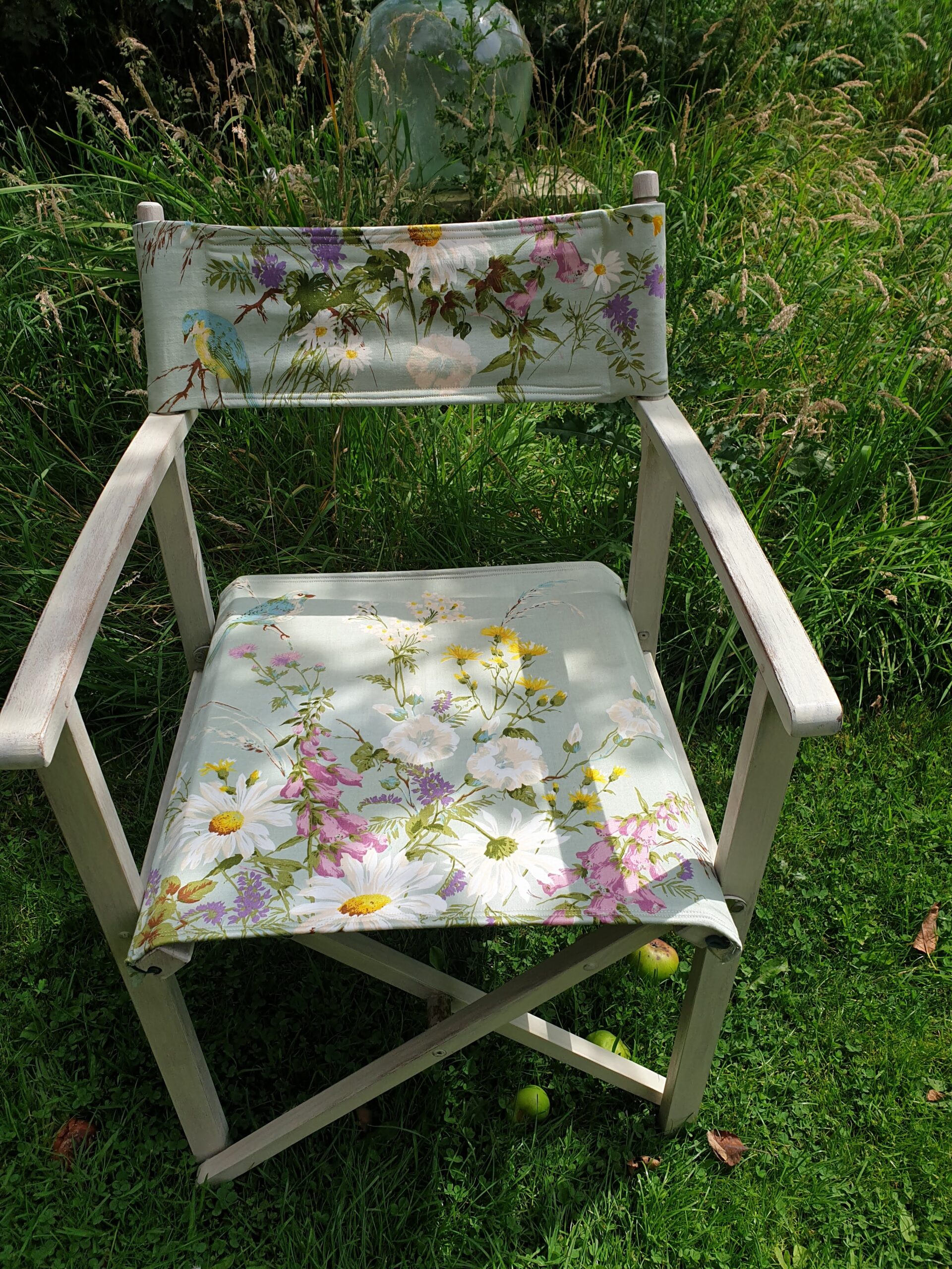 Floral folding directors chair