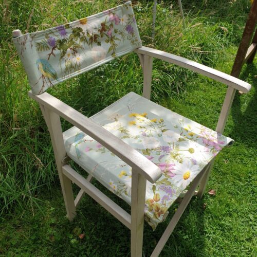 Floral folding directors chair