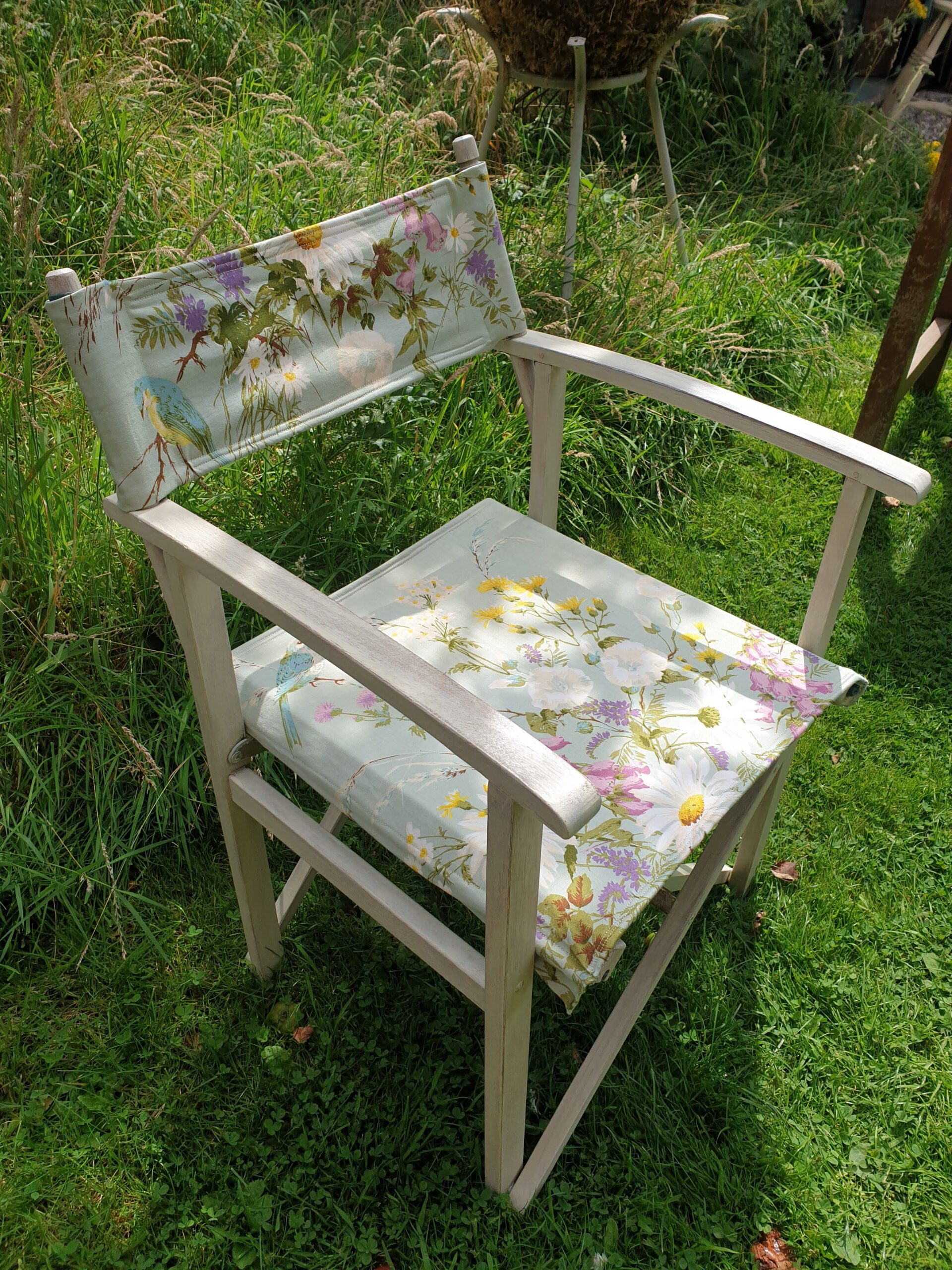 Floral folding directors chair