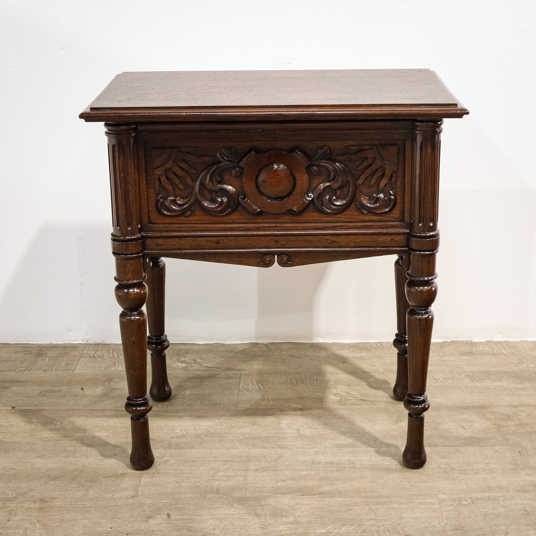 Carved Oak Box Table
