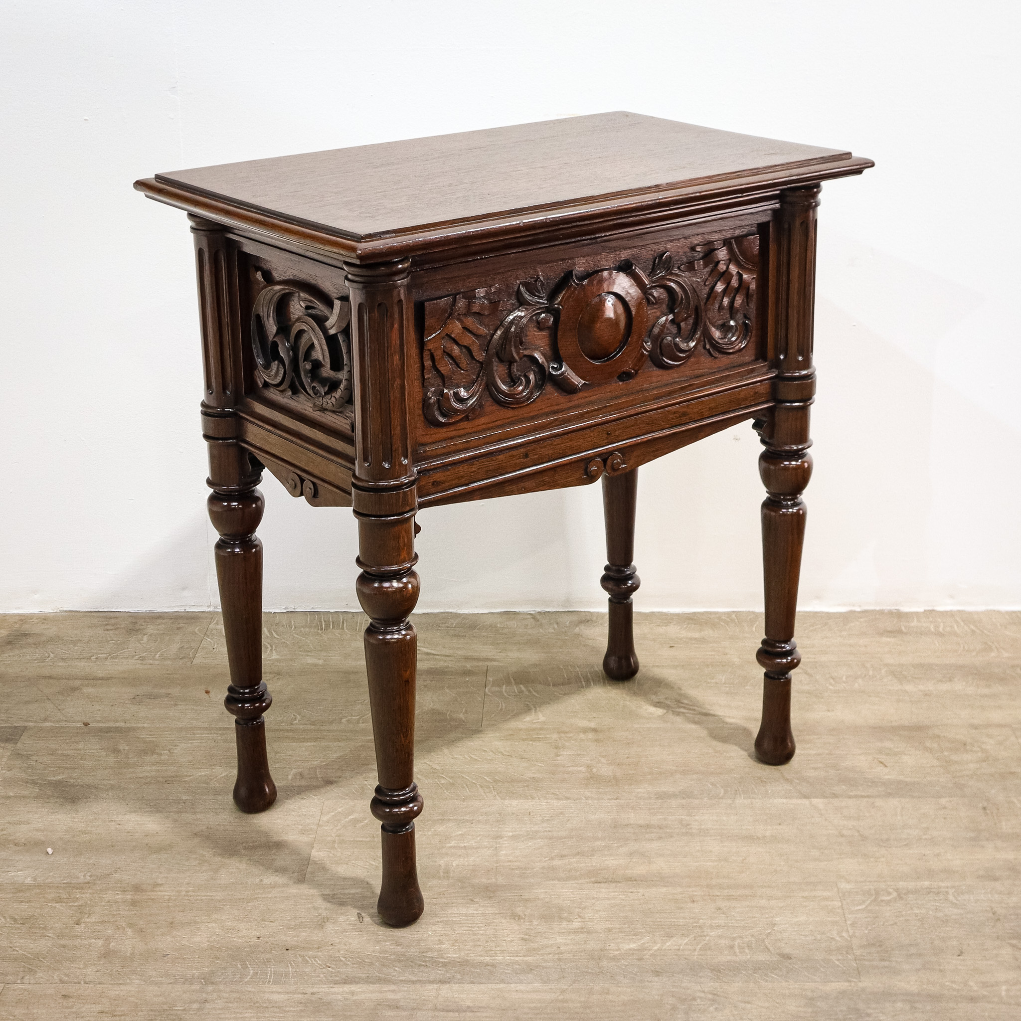 Carved Oak Box Table