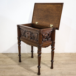 Carved Oak Box Table
