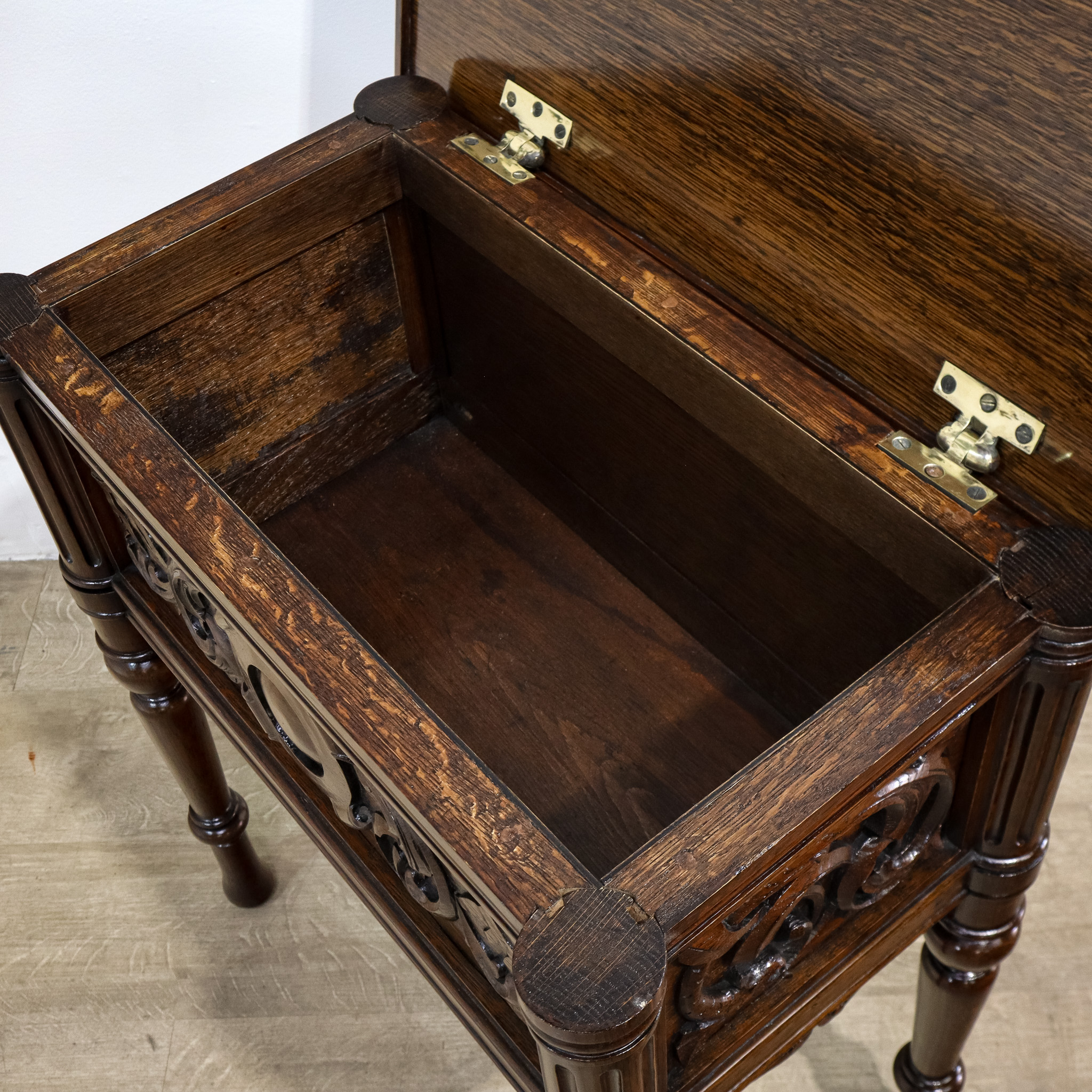 Carved Oak Box Table