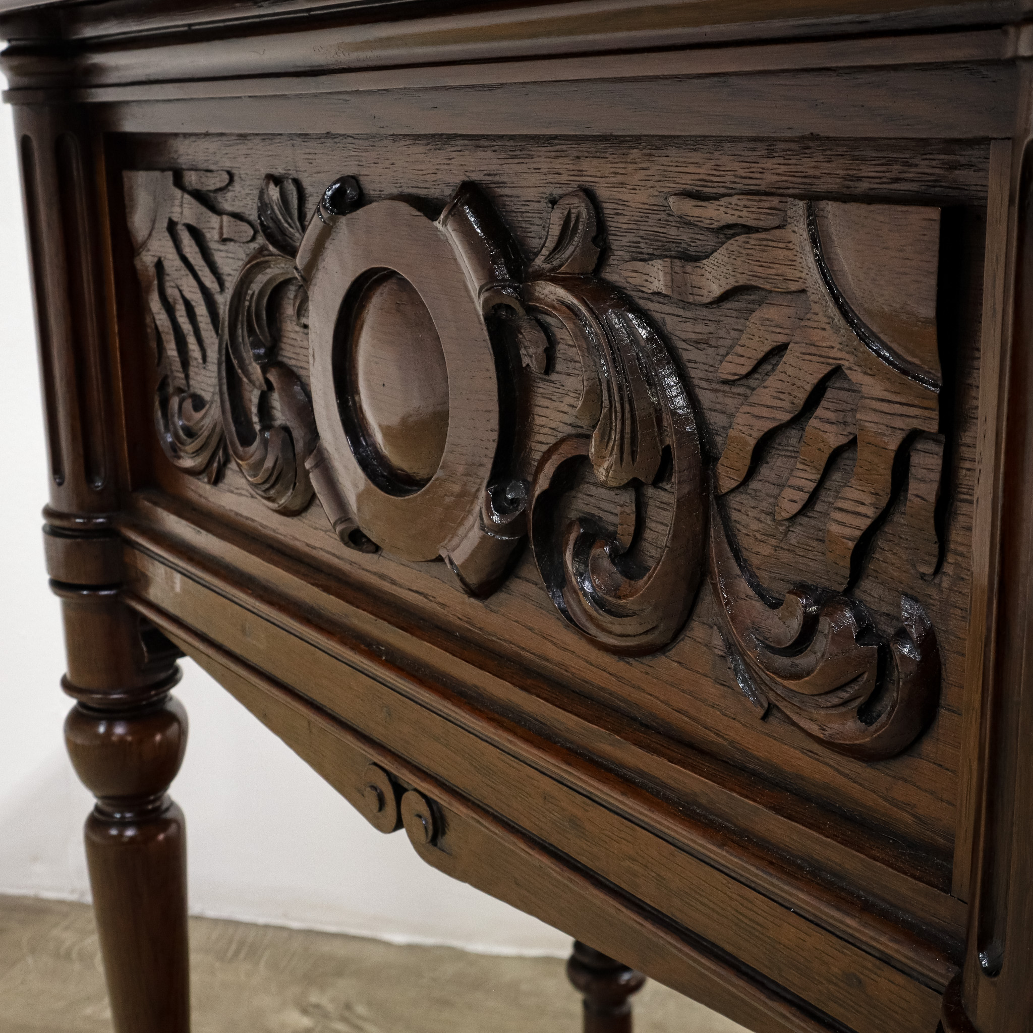 Carved Oak Box Table