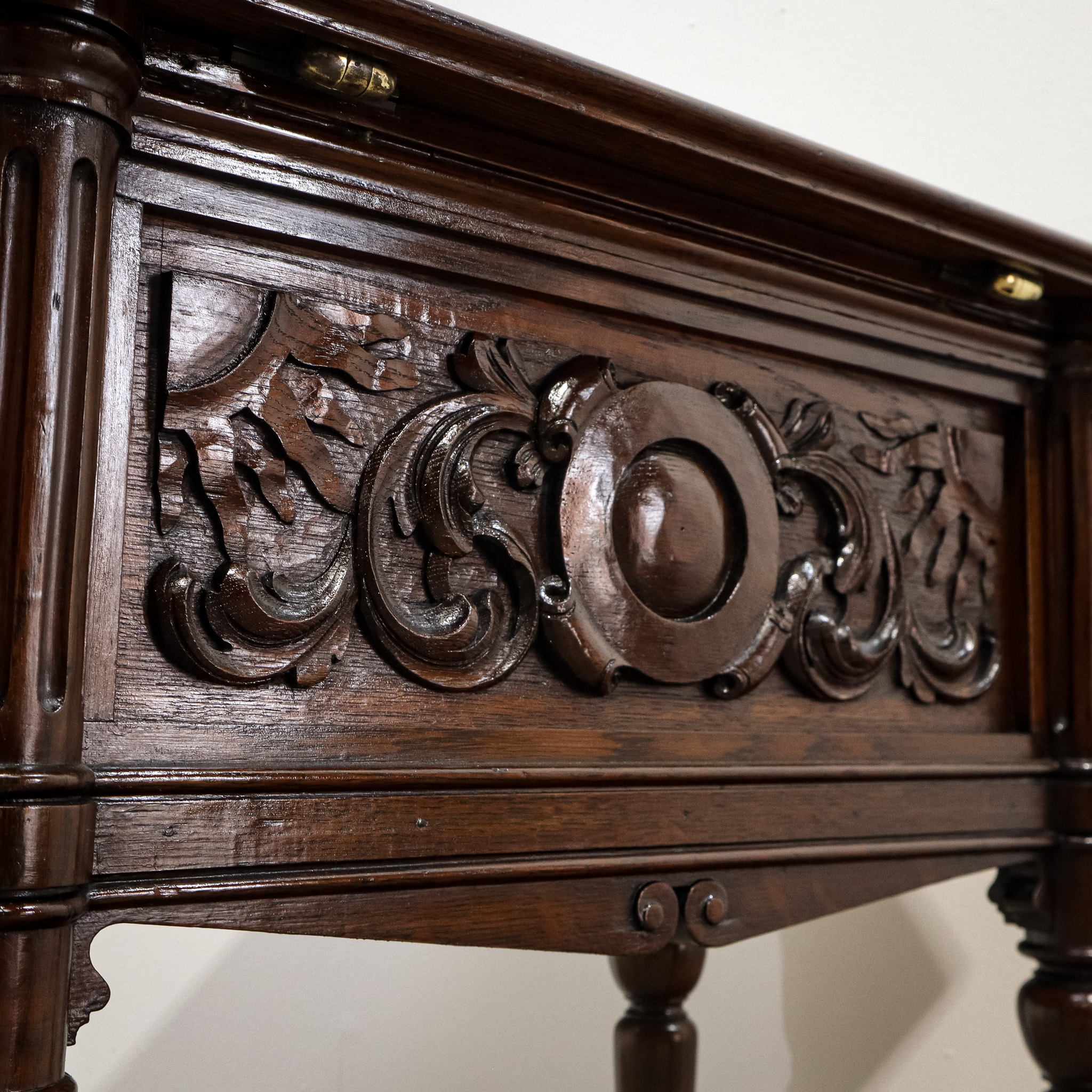 Carved Oak Box Table