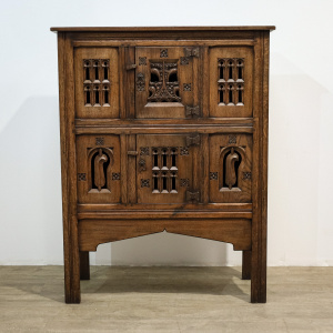 Gothic Style Oak Food Cupboard