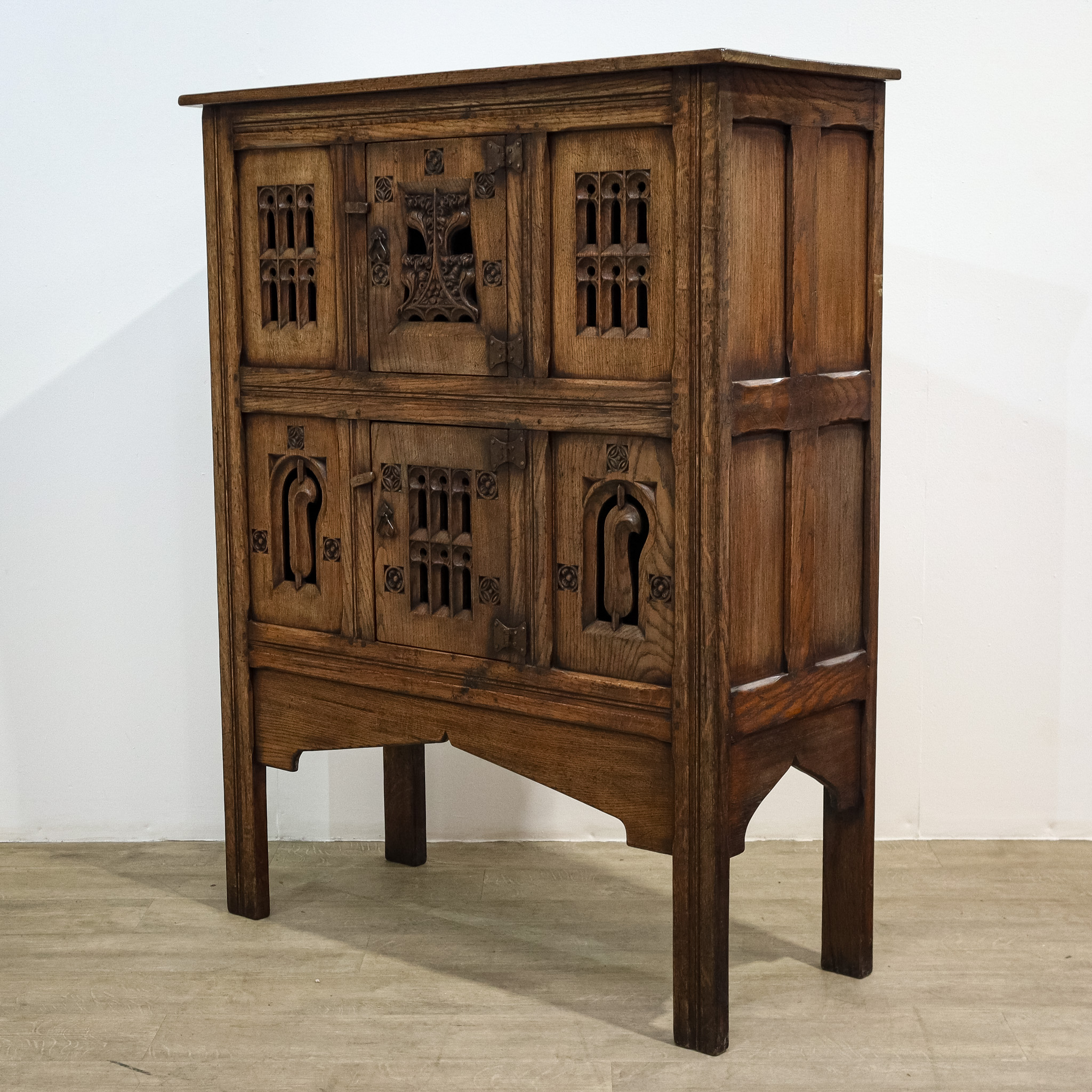 Gothic Style Oak Food Cupboard