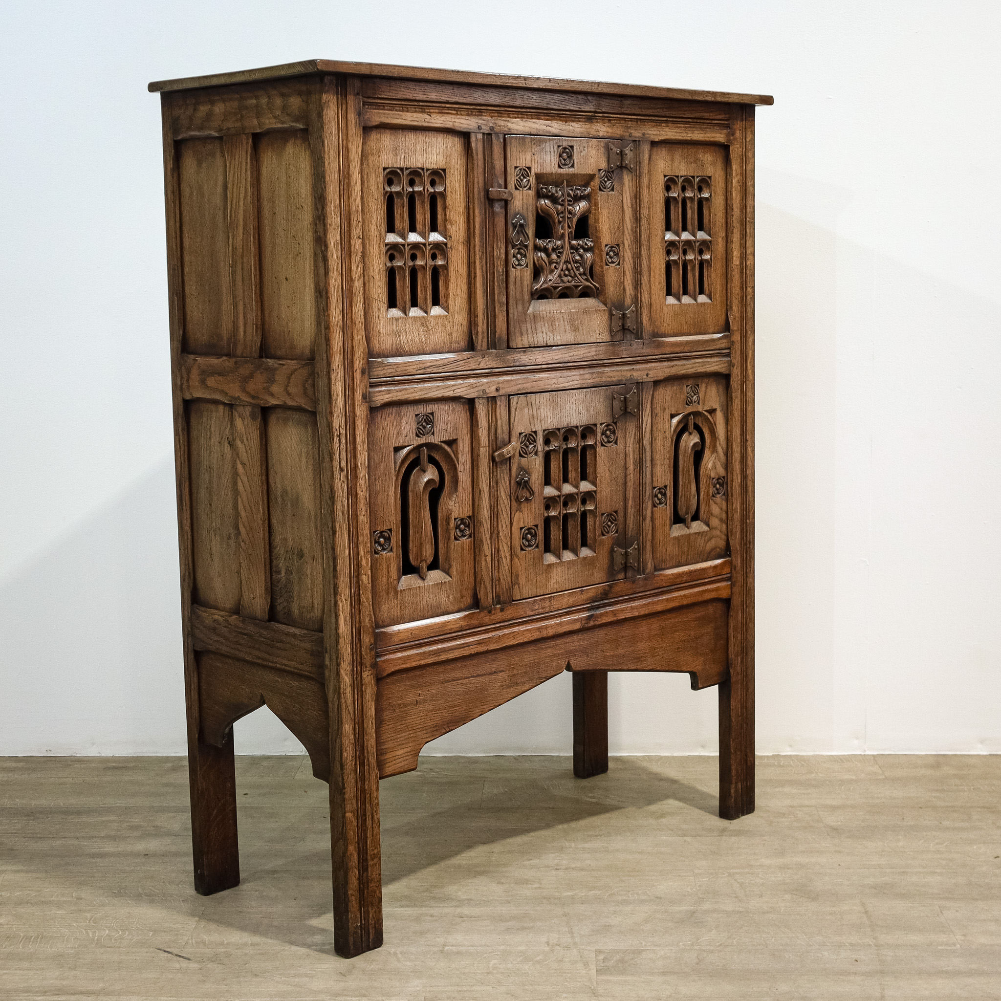 Gothic Style Oak Food Cupboard