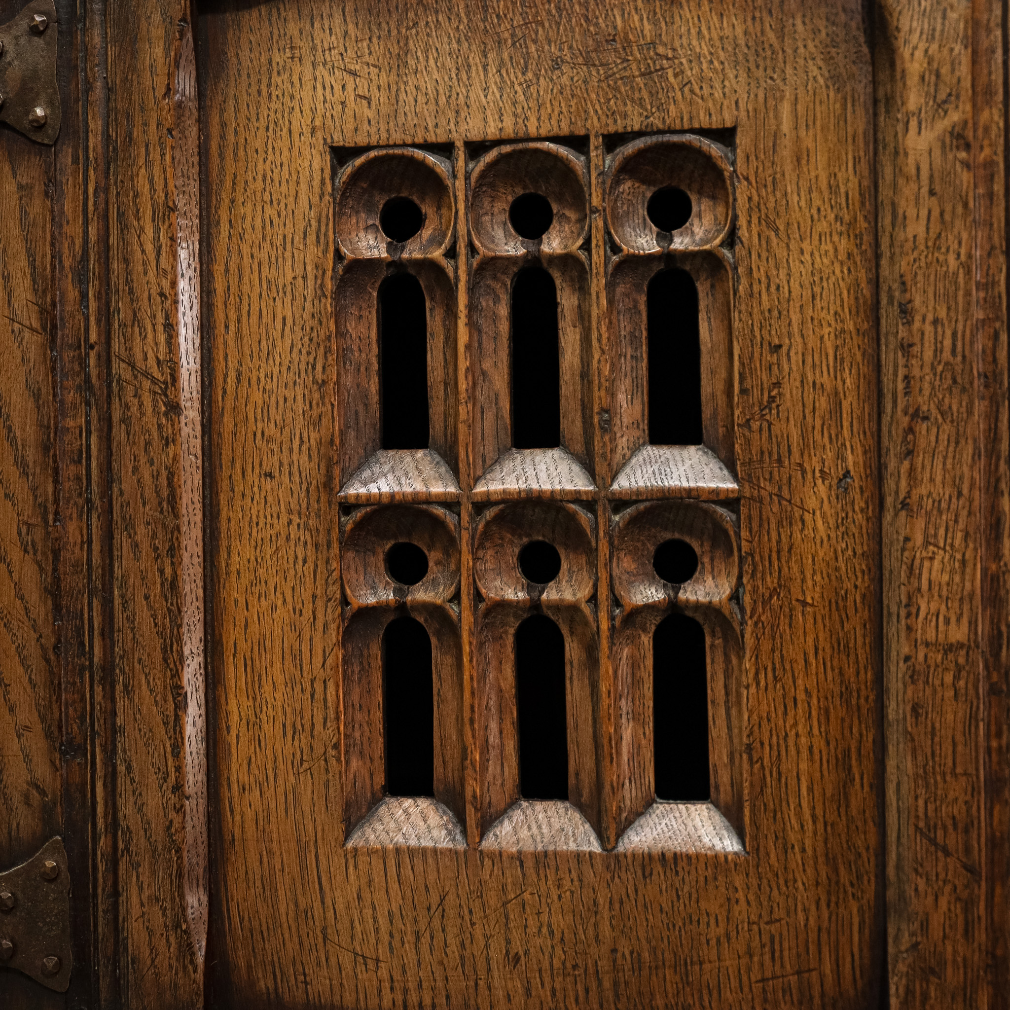 Gothic Style Oak Food Cupboard